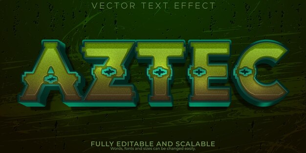Efecto de texto de ruina azteca editable estilo de texto maya y peruano