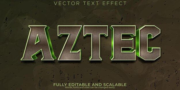 Efecto de texto de ruina azteca editable estilo de texto maya y peruano