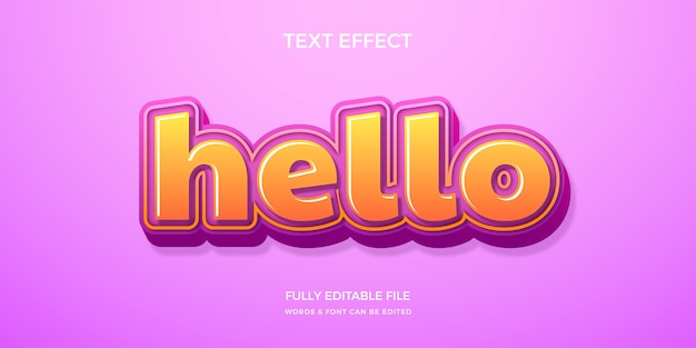 Efecto de texto de saludo realista de varias capas