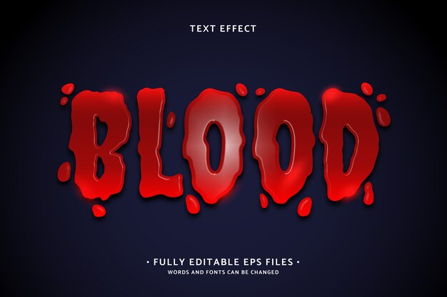 Efecto de texto sangriento de terror realista