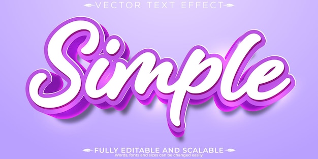 Efecto de texto simple estilo de texto moderno y creativo editable