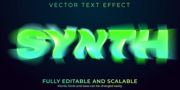 Efecto de texto de sintetizador, movimiento editable y estilo de texto de vértigo