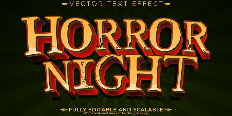 Vector gratuito efecto de texto de terror editable halloween y estilo de texto aterrador