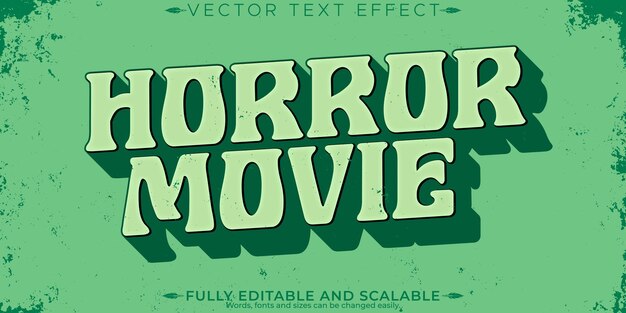 Efecto de texto de terror editable halloween y estilo de texto aterrador