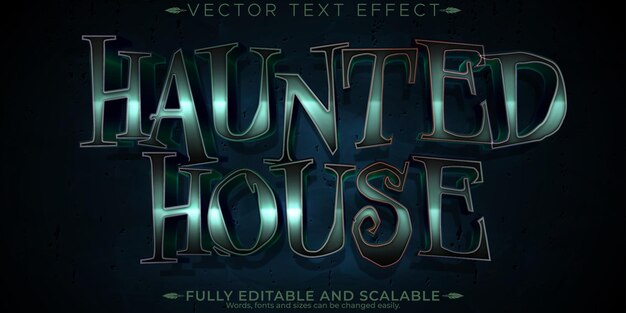 Efecto de texto de terror embrujado editable estilo de texto aterrador y de halloween