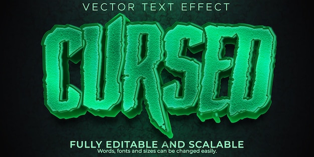 Vector gratuito efecto de texto de terror, noche editable y estilo de texto aterrador