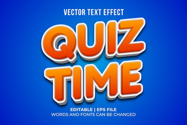 Efecto de texto de tiempo de cuestionario editable