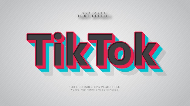 Vector gratuito efecto de texto tik tok