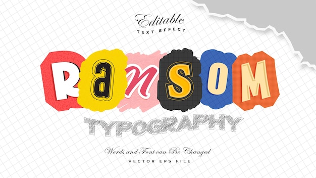 Vector gratuito efecto de texto de tipografía de rescate