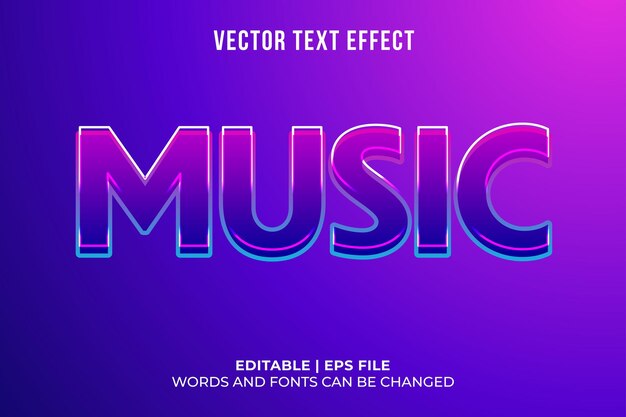 Efecto de texto de título de evento de música editable