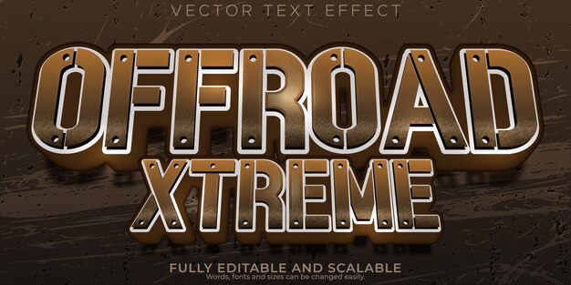 Efecto de texto todoterreno aventura editable y estilo de texto extremo