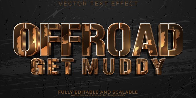 Efecto de texto todoterreno aventura editable y estilo de texto de rally