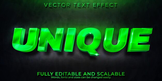 Efecto de texto único, estilo de texto editable real y de lujo