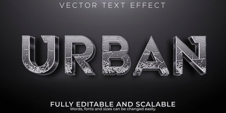 Vector gratuito efecto de texto urbano, calle editable y estilo de texto de edificio.