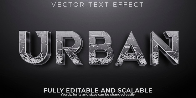 Efecto de texto urbano, calle editable y estilo de texto de edificio.
