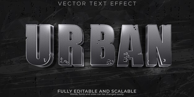 Efecto de texto urbano horror editable y estilo de texto oscuro