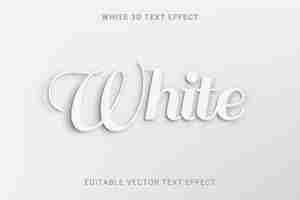 Vector gratuito efecto de texto vectorial editable 3d blanco