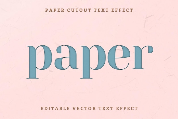 Vector gratuito efecto de texto vectorial editable de recorte de papel