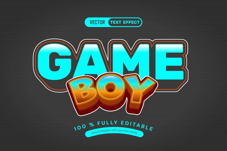 Vector gratuito efecto de texto vectorial para game boy