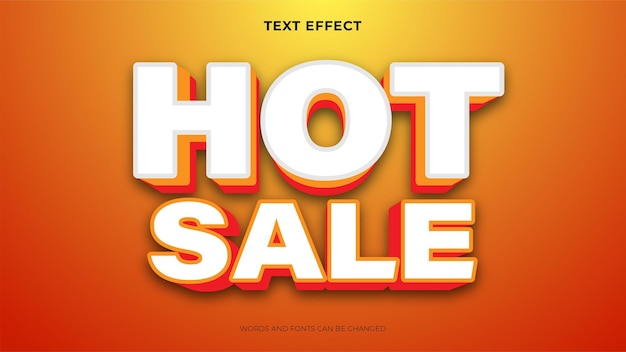 Vector gratuito efecto de texto de venta caliente, efecto de texto editable