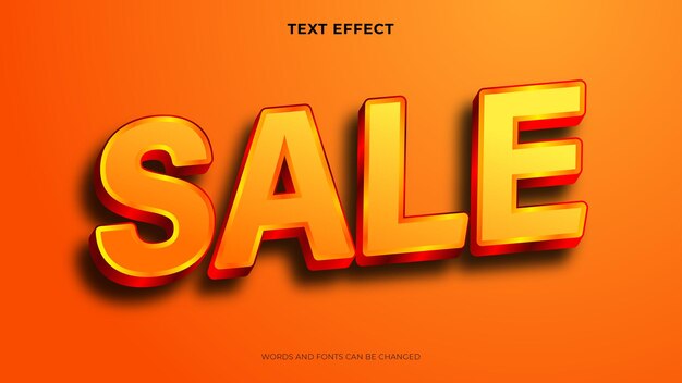 Efecto de texto de venta editable, efecto de texto 3d