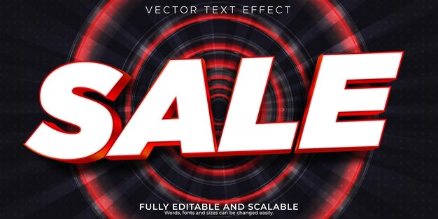 Efecto de texto de venta flash, descuento editable y estilo de texto de oferta