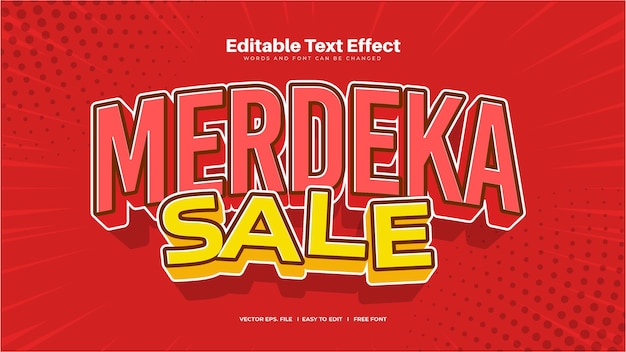 Efecto de texto de venta de Merdeka