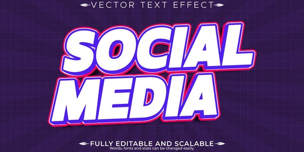 Efecto de texto de venta de redes sociales editable estilo de texto moderno y de cartel