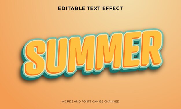 Efecto de texto de verano editable