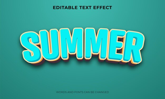 Efecto de texto de verano editable