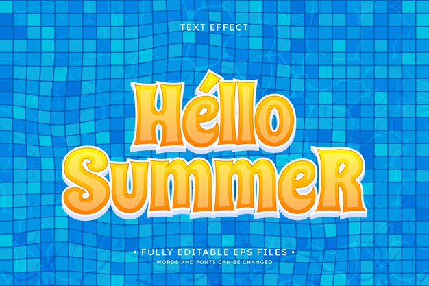 Efecto de texto de verano realista