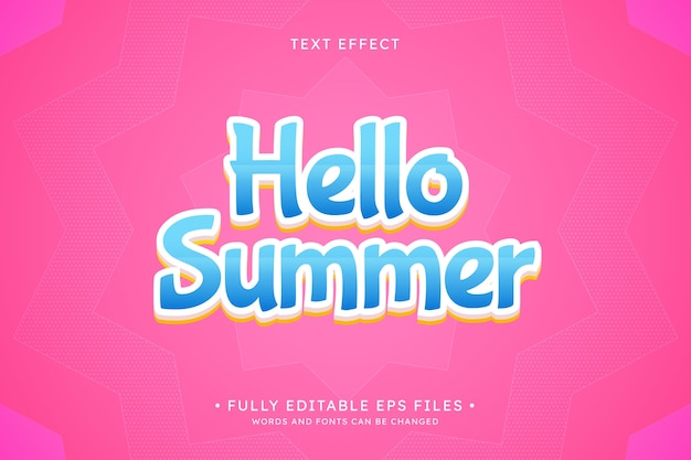 Vector gratuito efecto de texto de verano realista