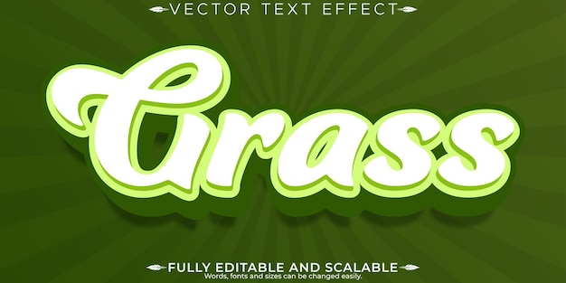 Vector gratuito efecto de texto verde orgánico estilo de texto natural y frutal editable