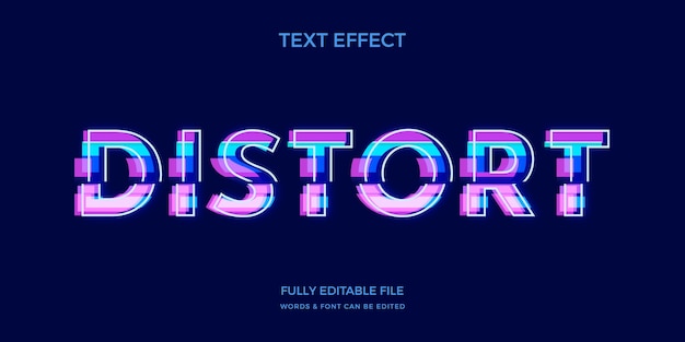 Efecto de texto vhs de diseño plano