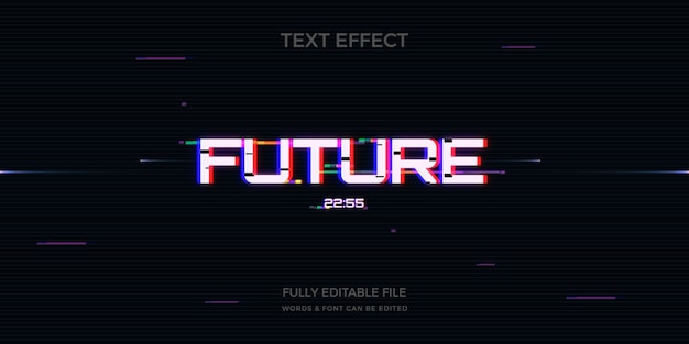 Efecto de texto vhs realista