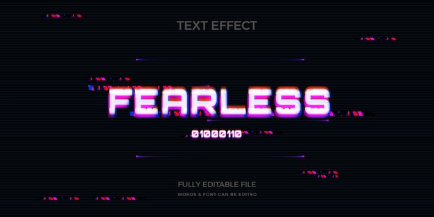 Efecto de texto vhs realista