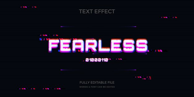 Efecto de texto vhs realista