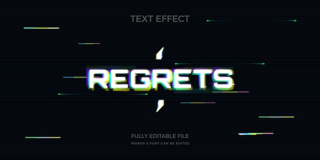 Efecto de texto vhs realista