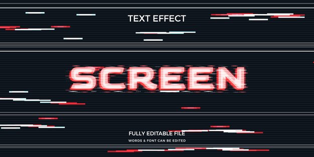 Efecto de texto vhs realista