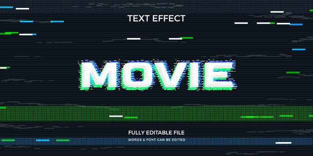 Efecto de texto vhs realista