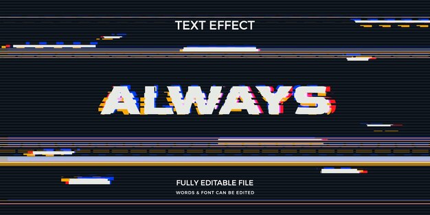 Efecto de texto vhs realista