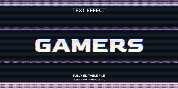 Efecto de texto vhs realista