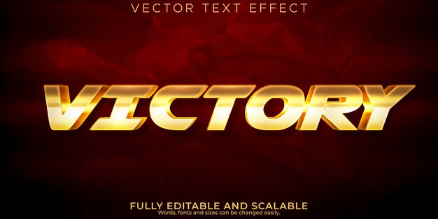 Efecto de texto de victoria estilo de texto elegante y brillante editable
