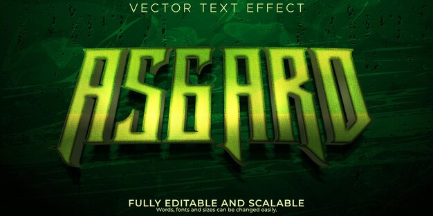 Efecto de texto vikingo asgard estilo de texto nordiv y escandinavo editable