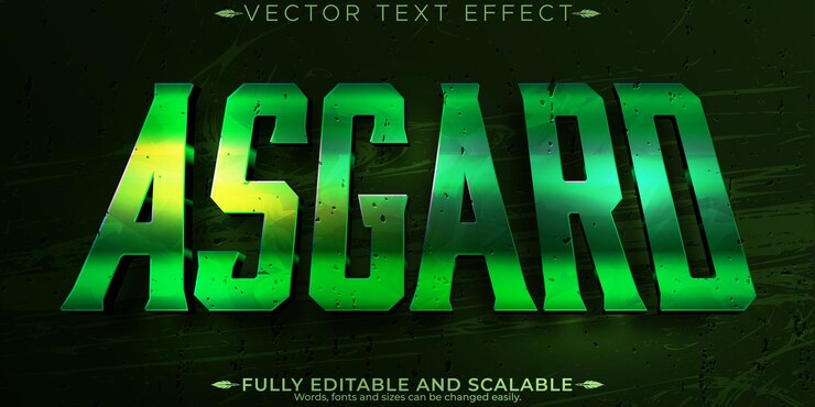 Vector gratuito efecto de texto vikingo estilo de texto nordiv y escandinavo editable
