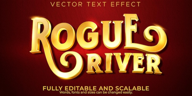 Efecto de texto vintage dorado, estilo de texto antiguo y retro editable