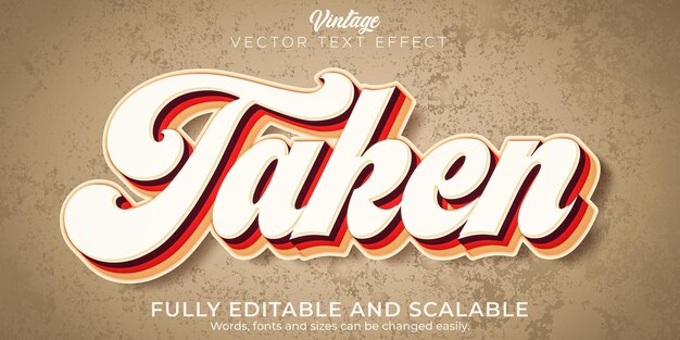 Efecto de texto vintage editable estilo de texto retro y antiguo