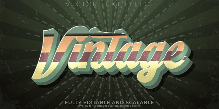 Vector gratuito efecto de texto vintage estilo de texto retro editable