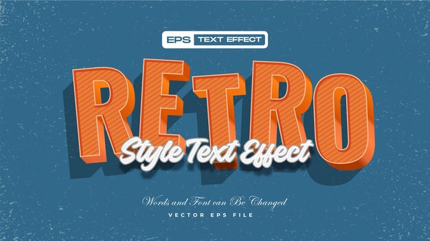Efecto de texto vintage retro en negrita 3D