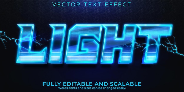 Efecto de texto de voltaje de rayo, energía editable y estilo de texto de voltaje